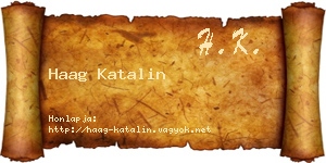 Haag Katalin névjegykártya